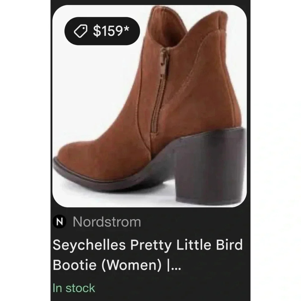 New Seychelles Pretty Little Bird Suede Cognac Brown Boots Fashion Booties Sz 8 - Picture 16 of 16
